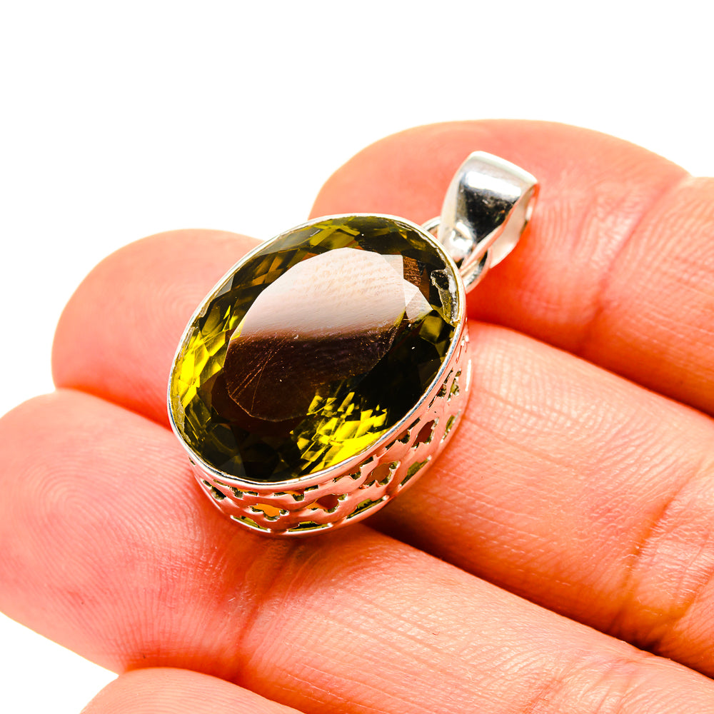 Olive Quartz Pendants handcrafted by Ana Silver Co - PD753588