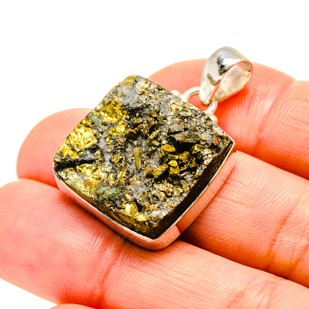Spectro Pyrite Agate Pendants handcrafted by Ana Silver Co - PD753590