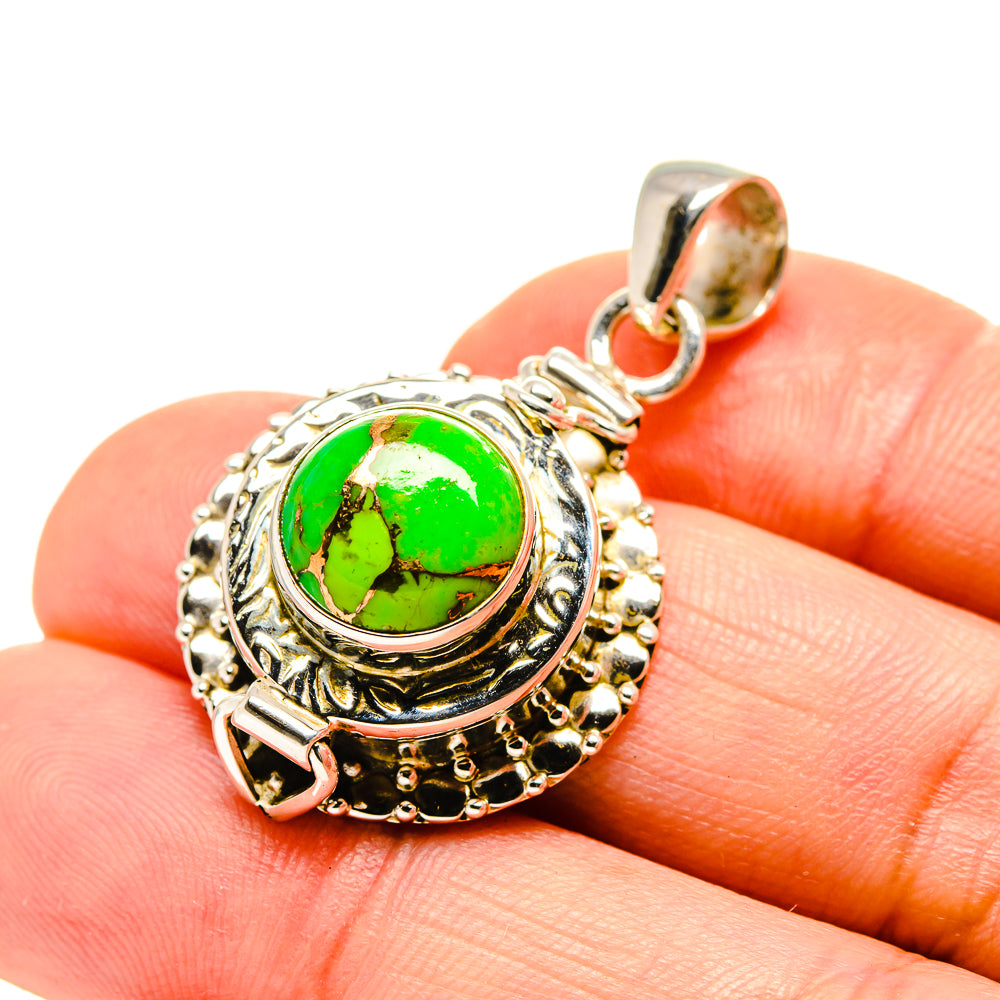 Green Copper Composite Turquoise Pendants handcrafted by Ana Silver Co - PD753630