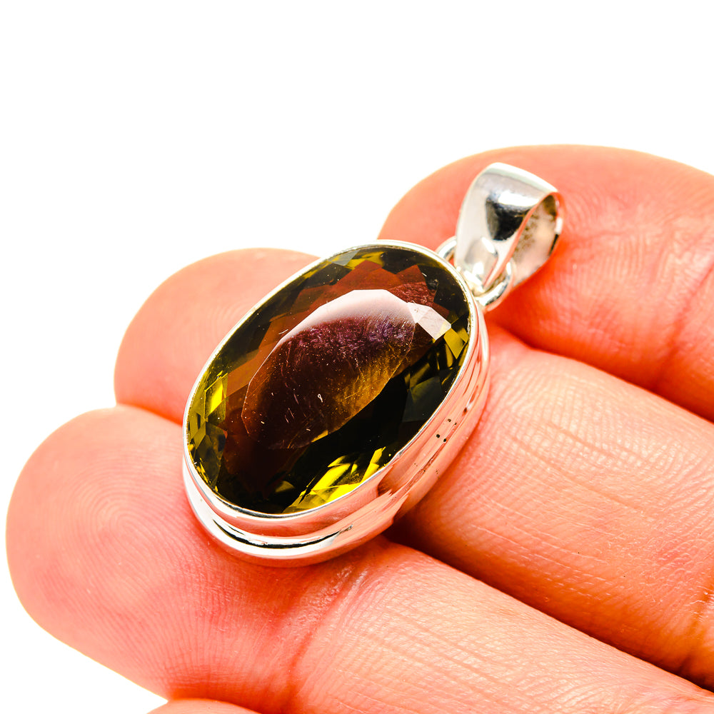 Olive Quartz Pendants handcrafted by Ana Silver Co - PD753644