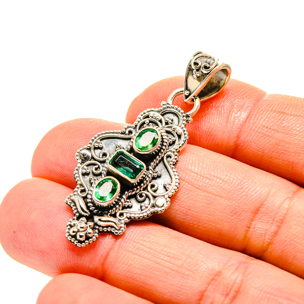 Zambian Emerald Pendants handcrafted by Ana Silver Co - PD753661