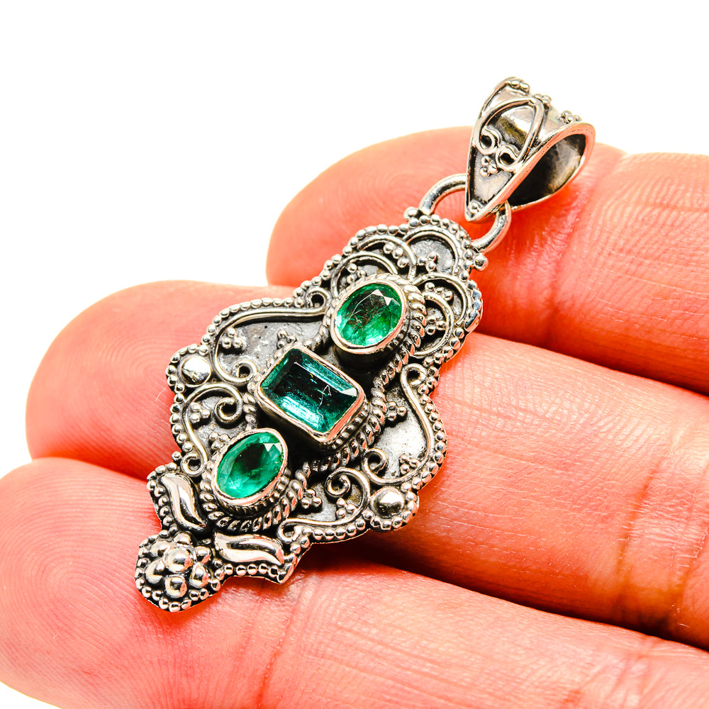 Zambian Emerald Pendants handcrafted by Ana Silver Co - PD753704