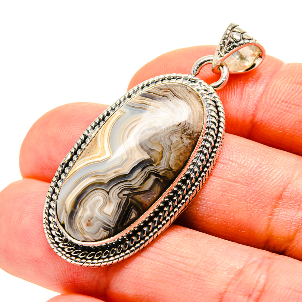 Laguna Lace Agate Pendants handcrafted by Ana Silver Co - PD753707