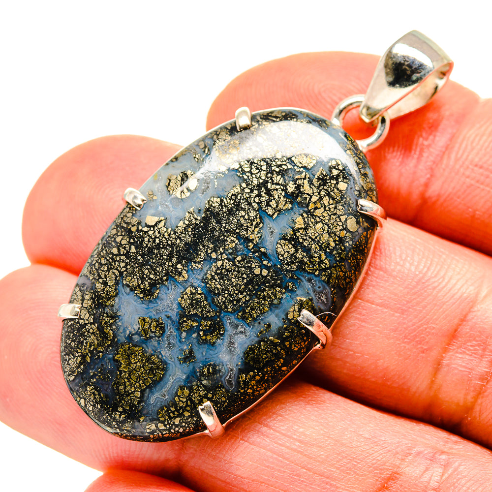Pyrite Agate Pendants handcrafted by Ana Silver Co - PD753710