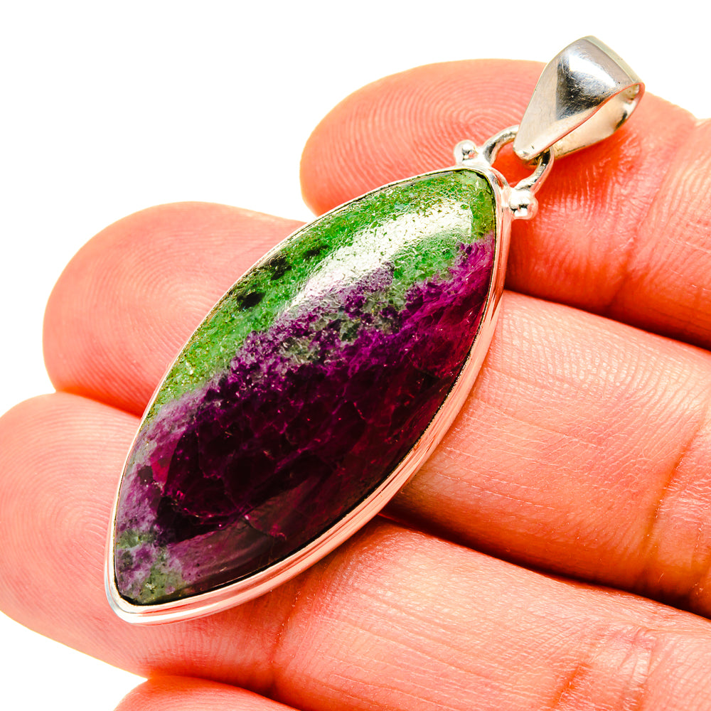 Ruby Zoisite Pendants handcrafted by Ana Silver Co - PD753716