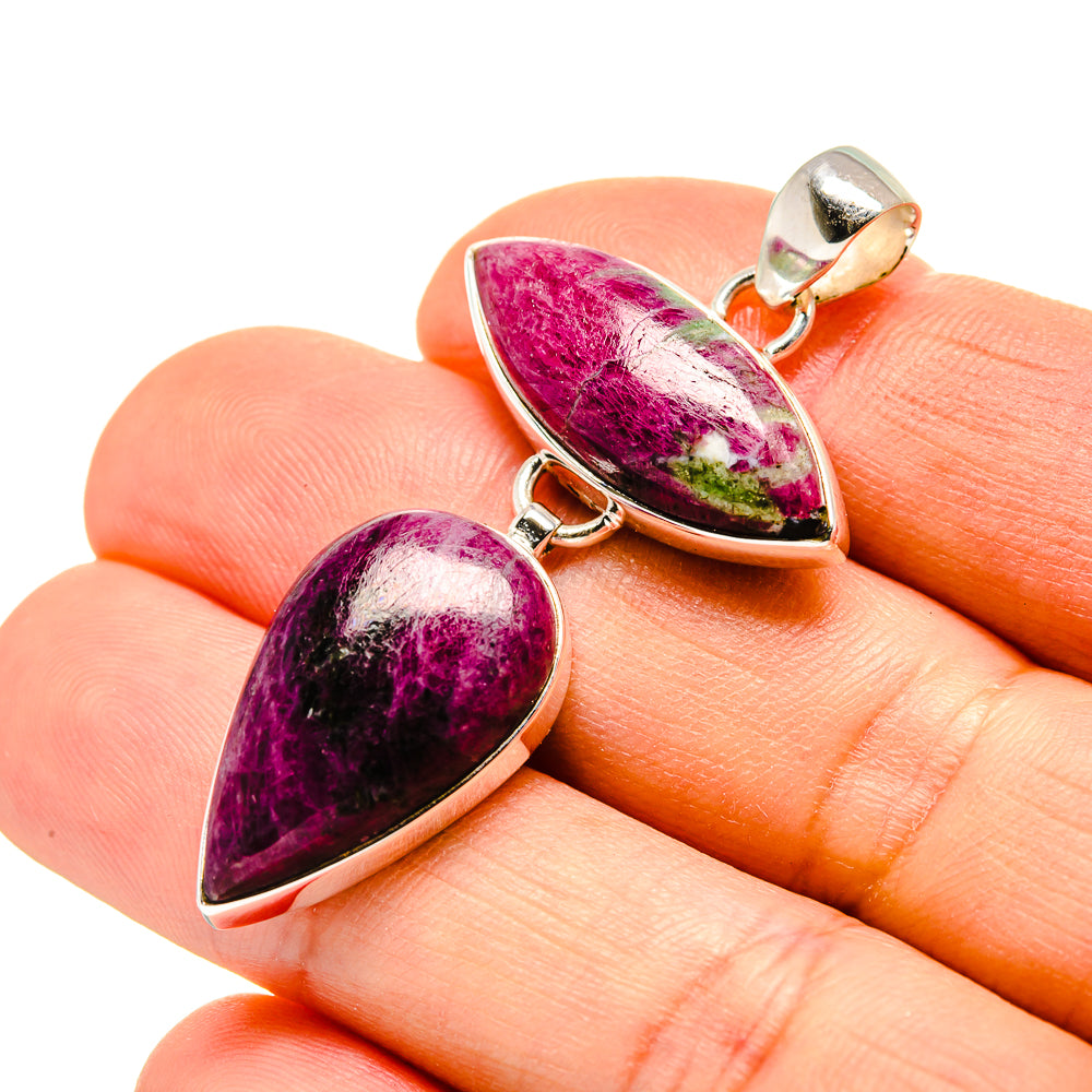 Ruby Zoisite Pendants handcrafted by Ana Silver Co - PD753779