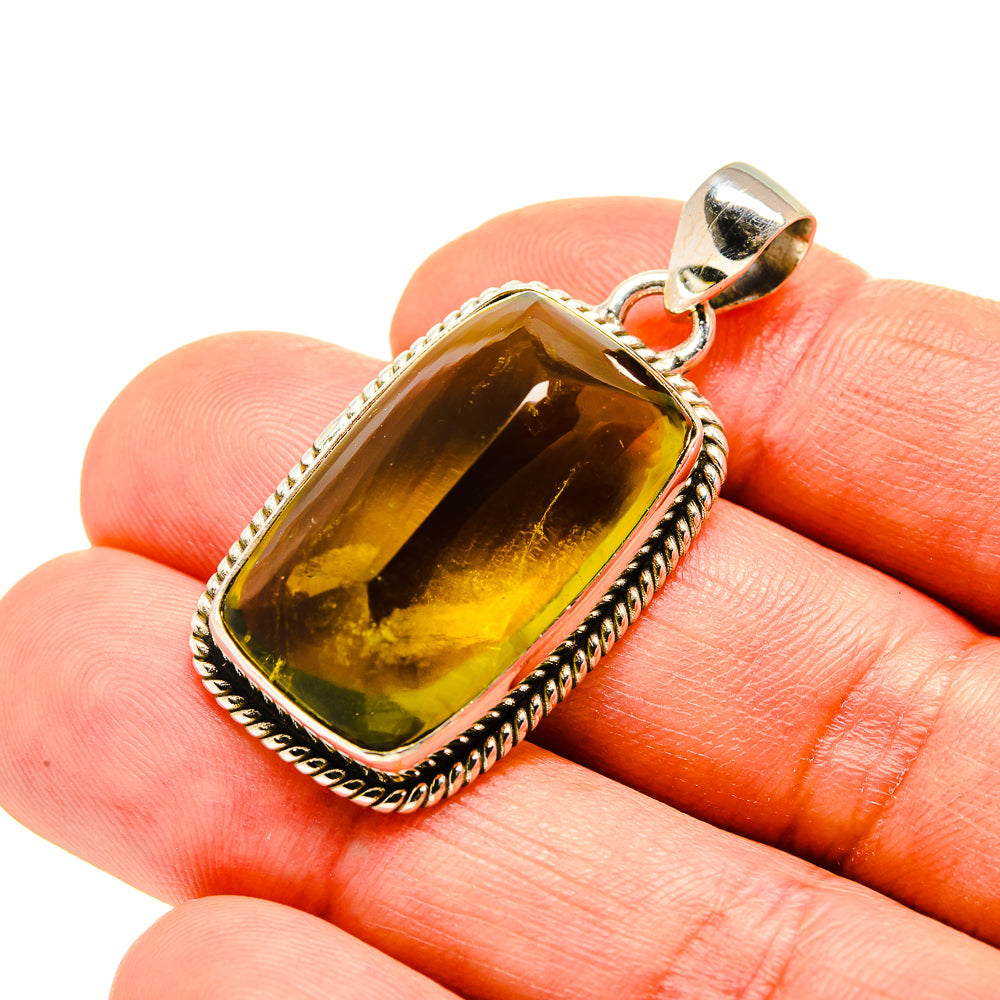 Olive Quartz Pendants handcrafted by Ana Silver Co - PD753811