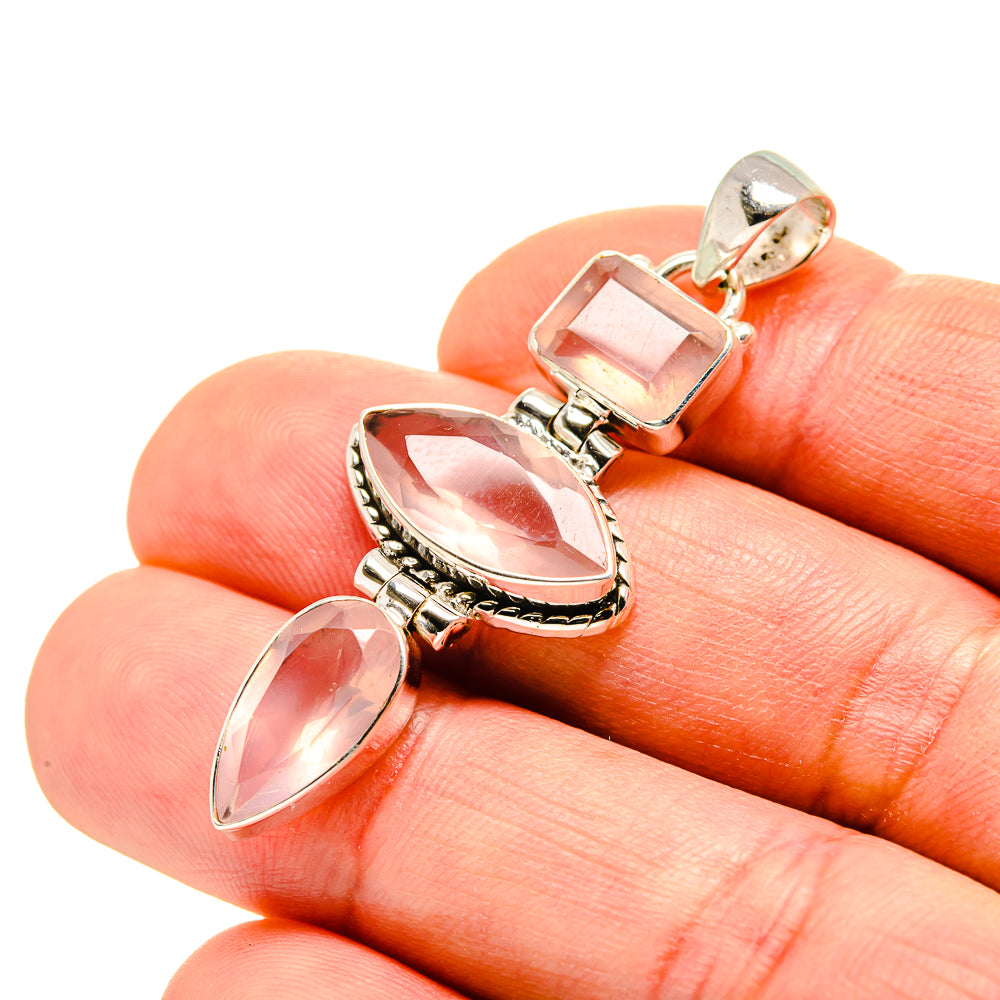 Rose Quartz Pendants handcrafted by Ana Silver Co - PD753824