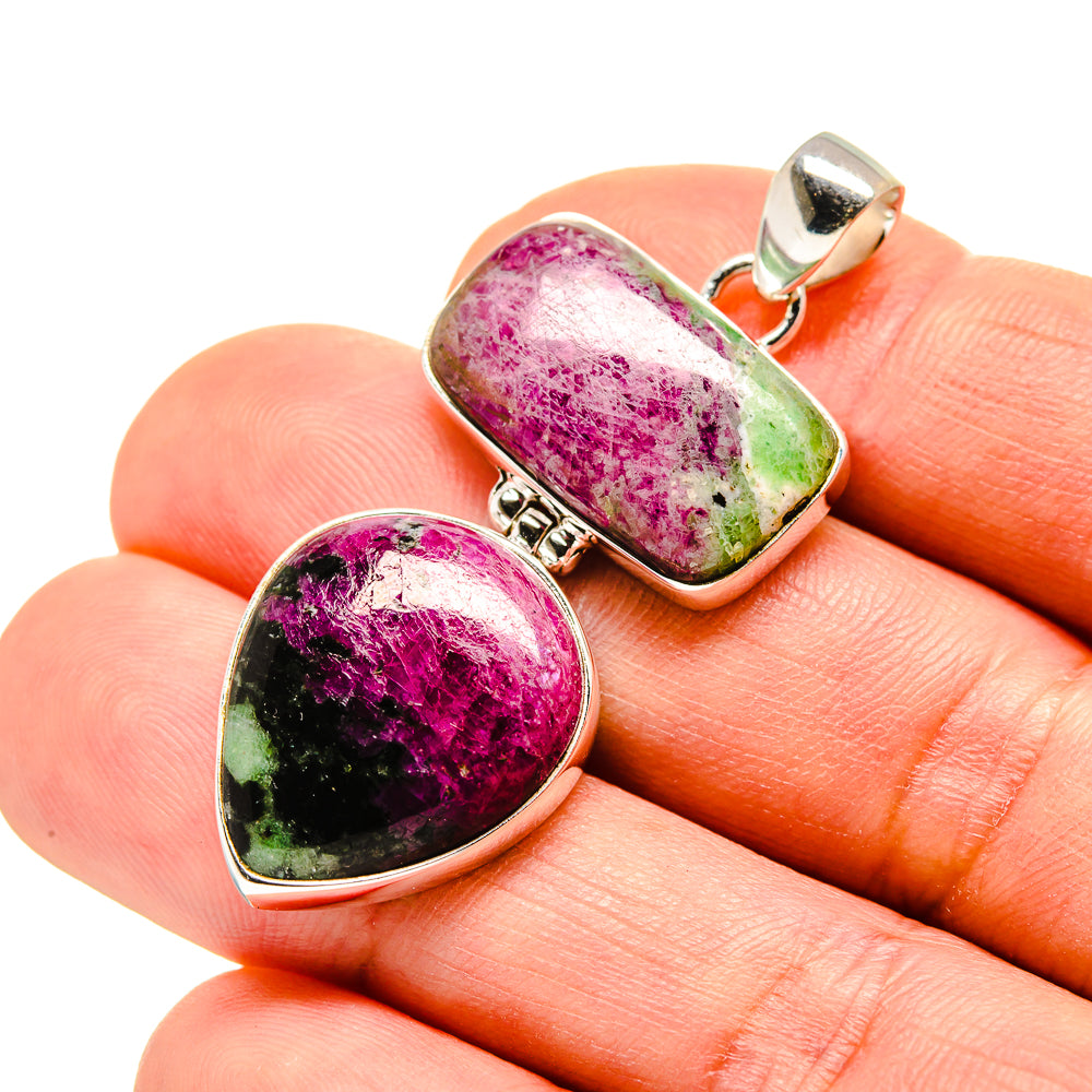 Ruby Zoisite Pendants handcrafted by Ana Silver Co - PD753831