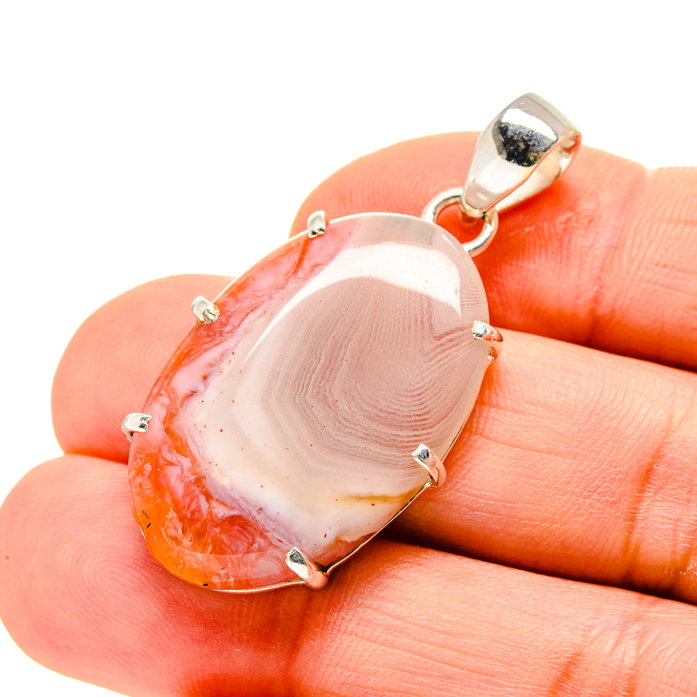 Orange Botswana Agate Pendants handcrafted by Ana Silver Co - PD753885
