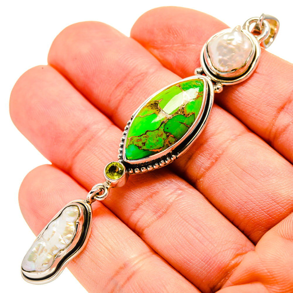 Green Copper Composite Turquoise Pendants handcrafted by Ana Silver Co - PD753915