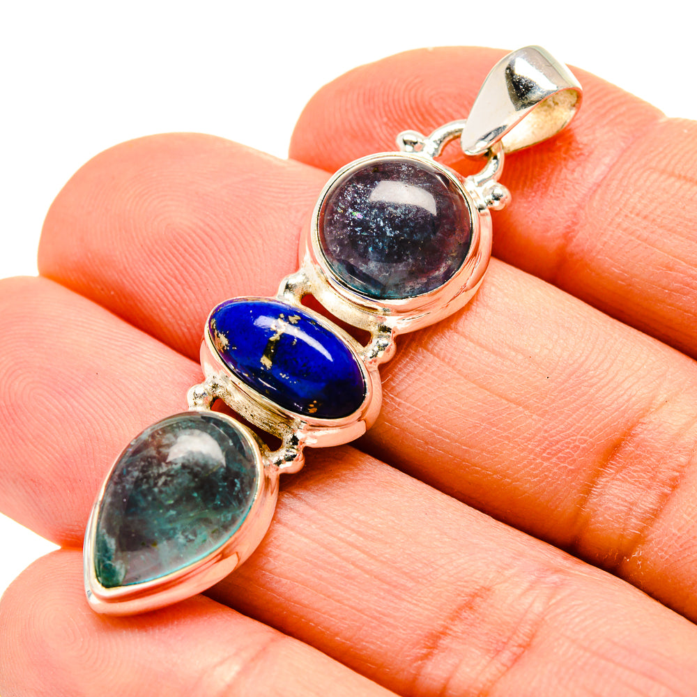 Blue Fluorite Pendants handcrafted by Ana Silver Co - PD753975