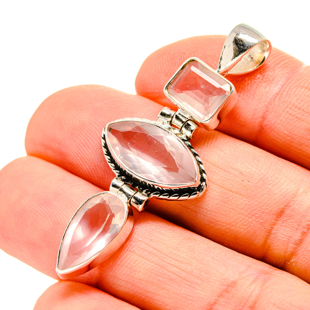 Rose Quartz Pendants handcrafted by Ana Silver Co - PD753981