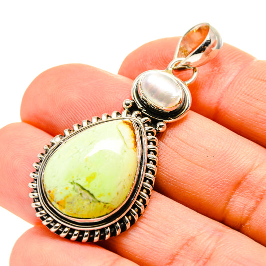 Lemon Chrysoprase Pendants handcrafted by Ana Silver Co - PD753990