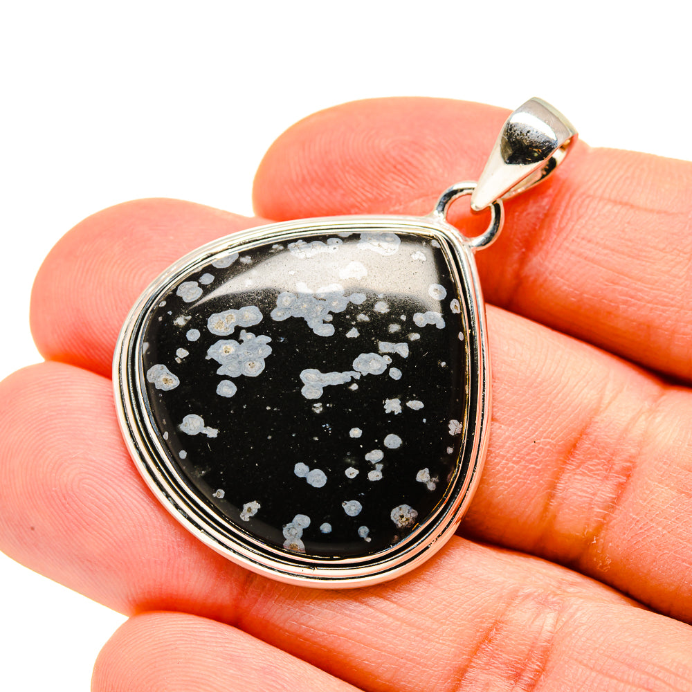 Snowflake Obsidian Pendants handcrafted by Ana Silver Co - PD754005
