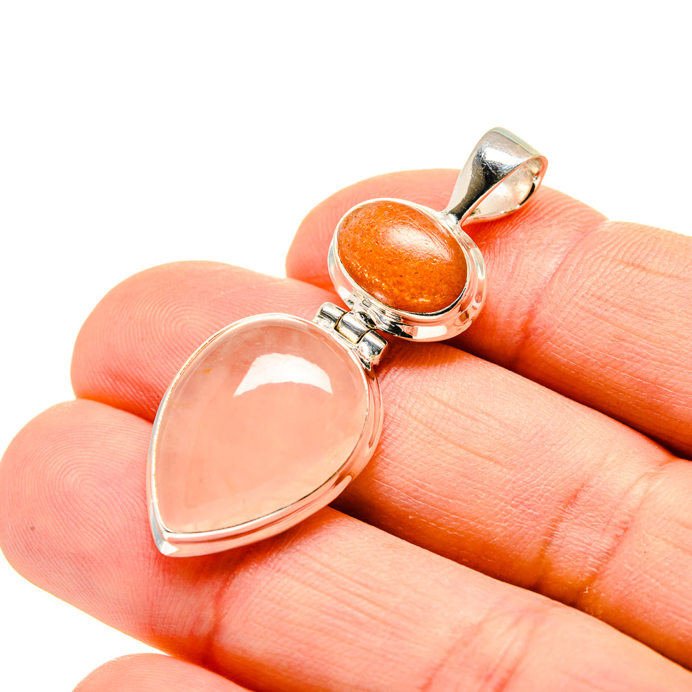 Rose Quartz Pendants handcrafted by Ana Silver Co - PD754029