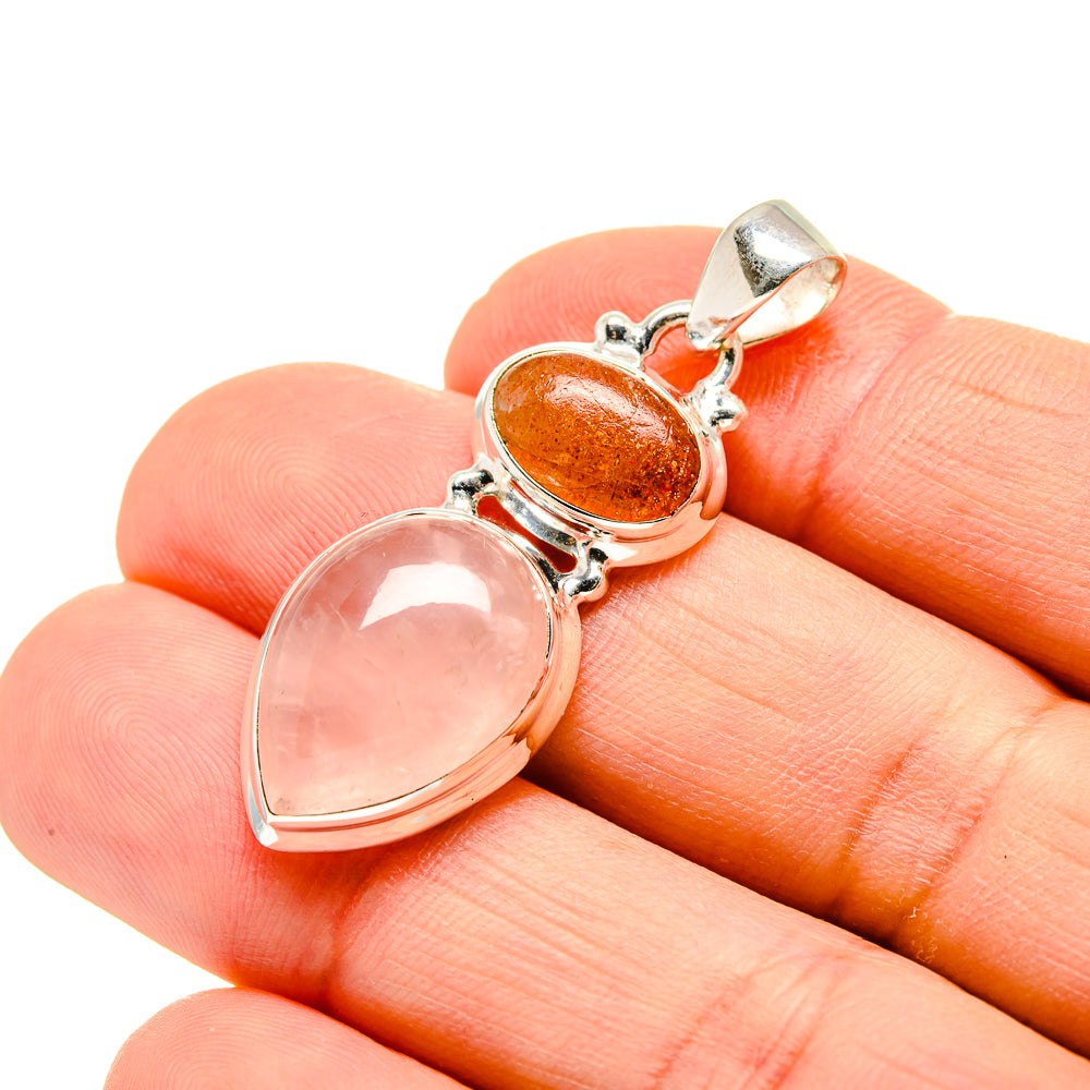 Rose Quartz Pendants handcrafted by Ana Silver Co - PD754030