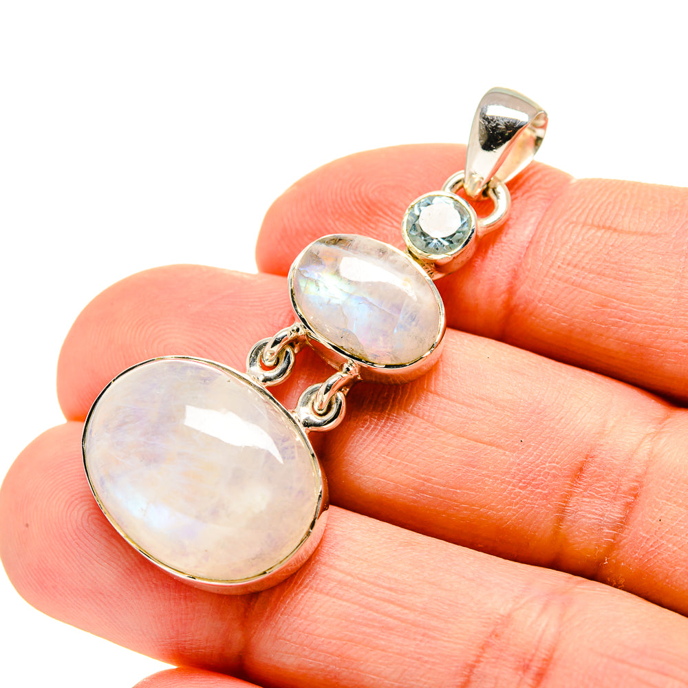 Rainbow Moonstone Pendants handcrafted by Ana Silver Co - PD754053
