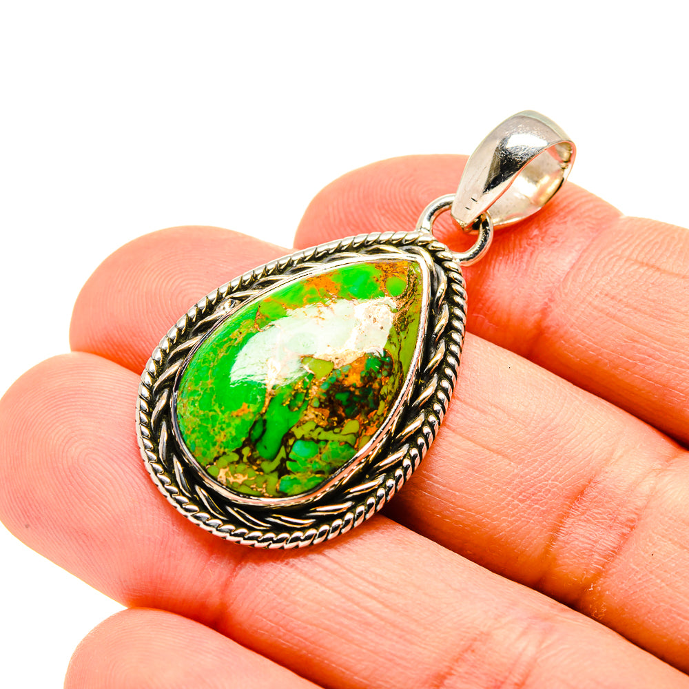 Green Copper Composite Turquoise Pendants handcrafted by Ana Silver Co - PD754061