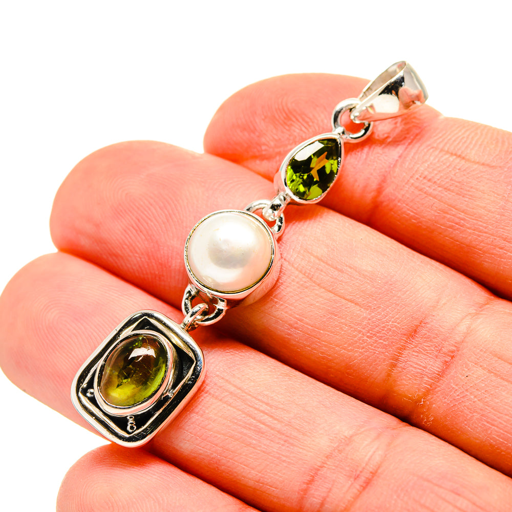 Green Tourmaline Pendants handcrafted by Ana Silver Co - PD754091