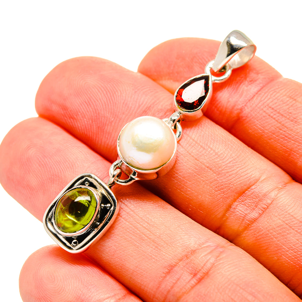 Green Tourmaline Pendants handcrafted by Ana Silver Co - PD754092