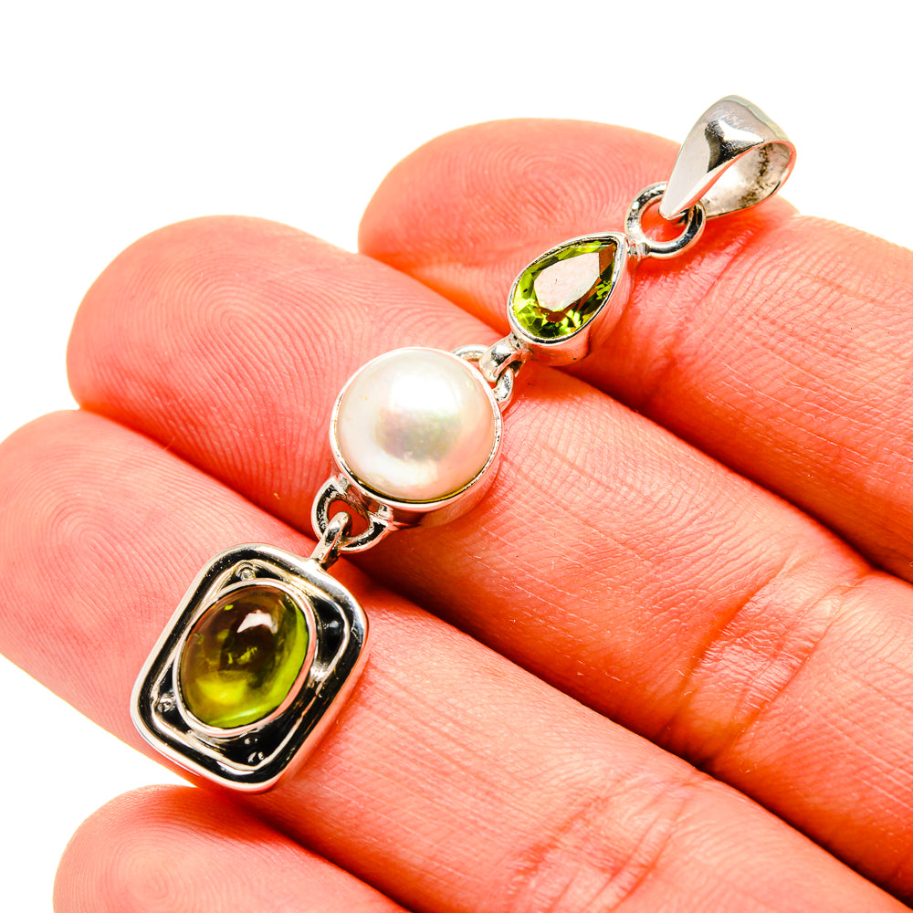 Green Tourmaline Pendants handcrafted by Ana Silver Co - PD754093