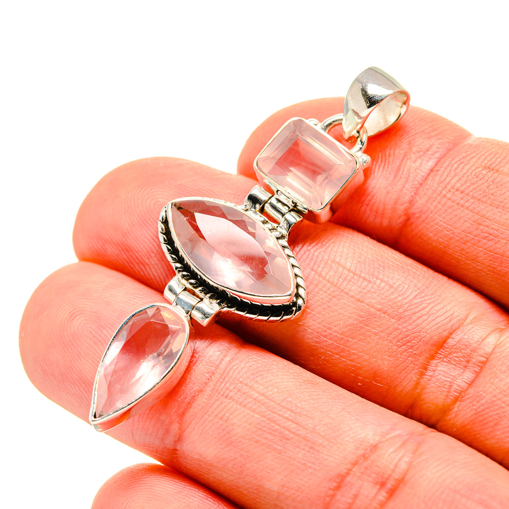 Rose Quartz Pendants handcrafted by Ana Silver Co - PD754095