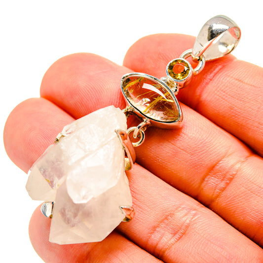 White Quartz Pendants handcrafted by Ana Silver Co - PD754108