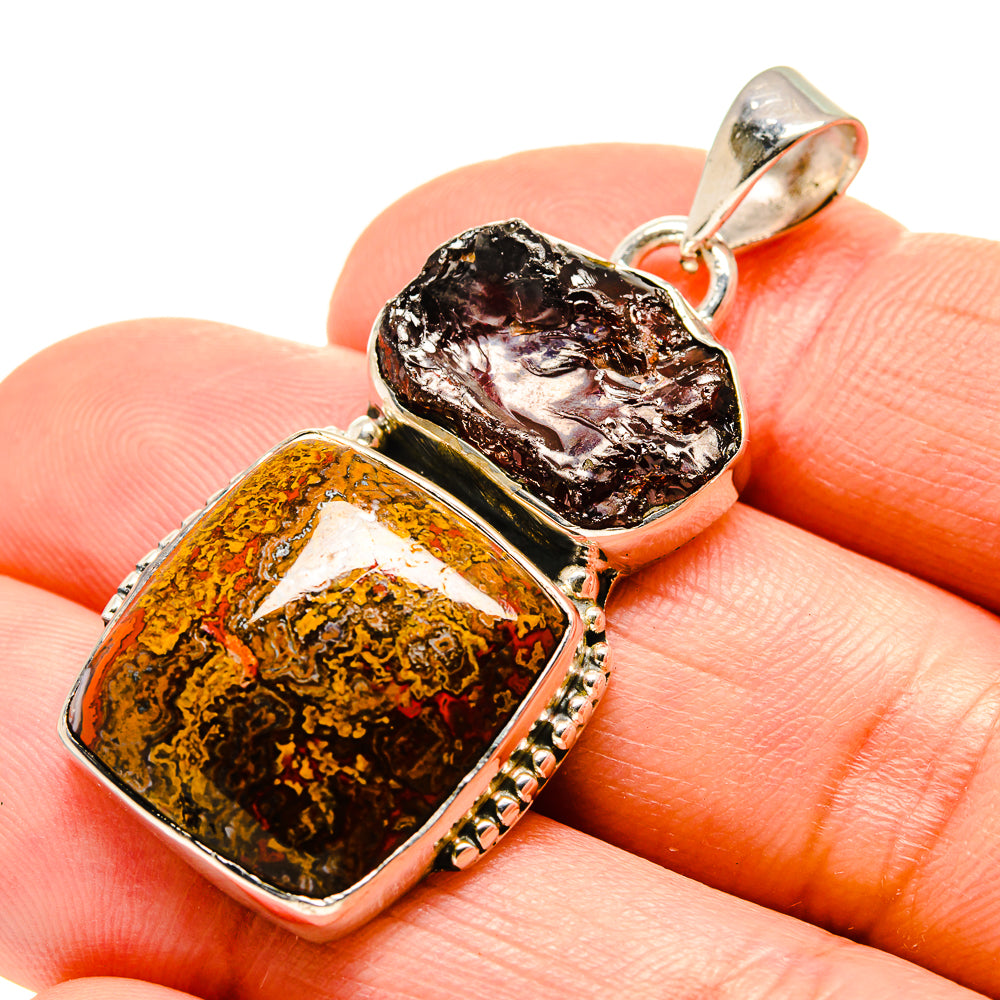 Moroccan Agate Pendants handcrafted by Ana Silver Co - PD754143