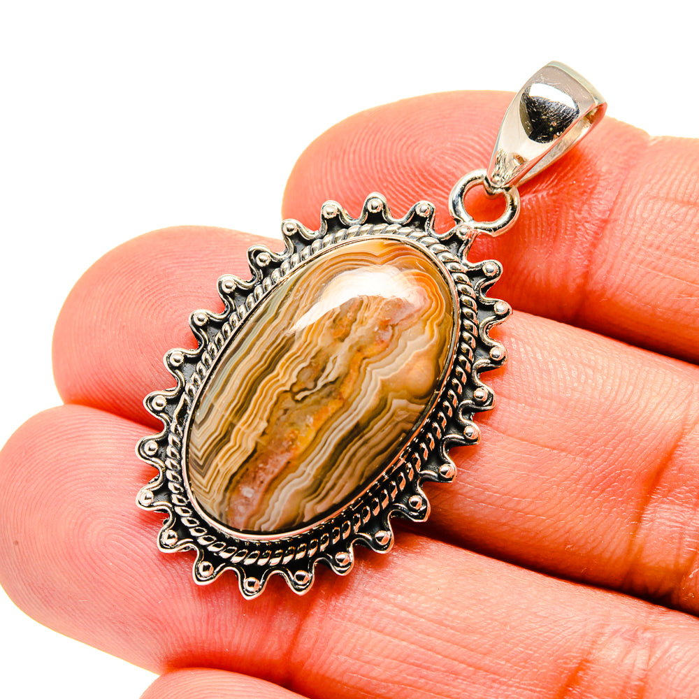 Laguna Lace Agate Pendants handcrafted by Ana Silver Co - PD754163