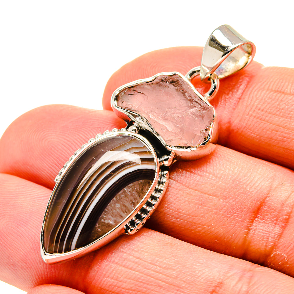 Botswana Agate Pendants handcrafted by Ana Silver Co - PD754186