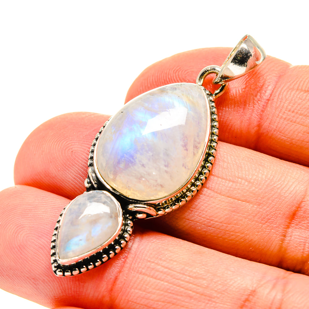 Rainbow Moonstone Pendants handcrafted by Ana Silver Co - PD754195