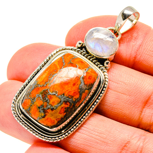 Orange Copper Composite Turquoise Pendants handcrafted by Ana Silver Co - PD754198