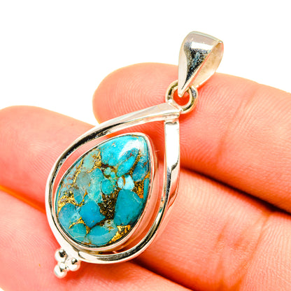 Blue Copper Composite Turquoise Pendants handcrafted by Ana Silver Co - PD7542