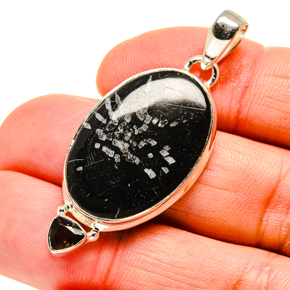 Chrysanthemum Stone Pendants handcrafted by Ana Silver Co - PD754206