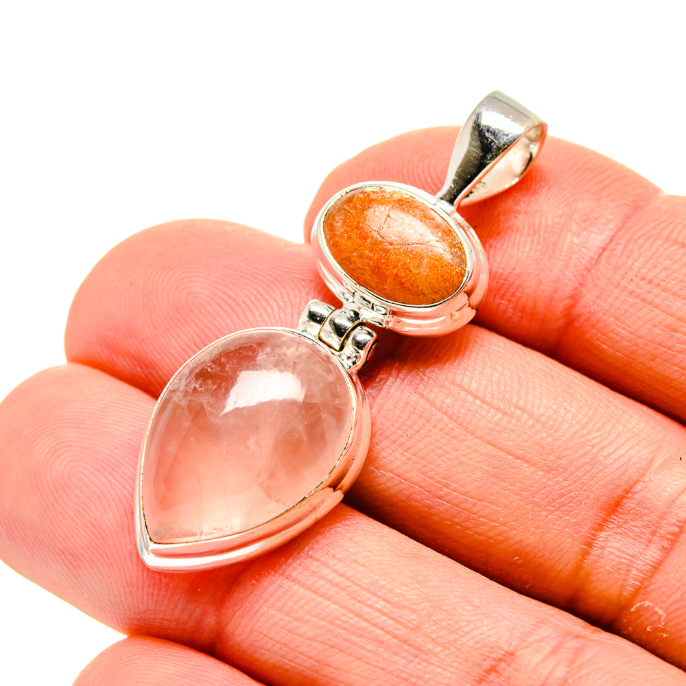 Rose Quartz Pendants handcrafted by Ana Silver Co - PD754224