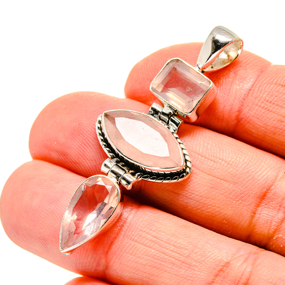 Rose Quartz Pendants handcrafted by Ana Silver Co - PD754228