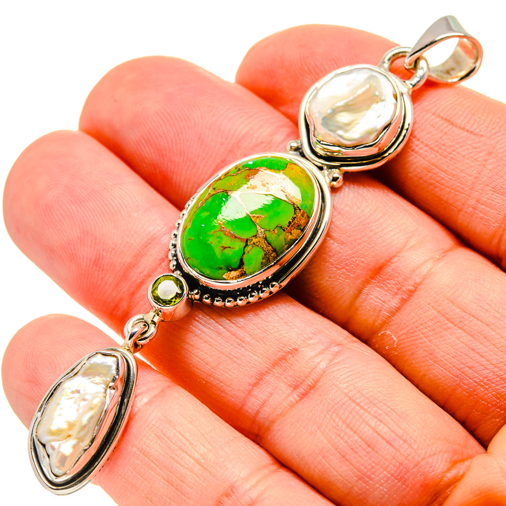 Green Copper Composite Turquoise Pendants handcrafted by Ana Silver Co - PD754259