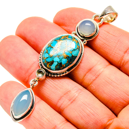 Blue Copper Composite Turquoise Pendants handcrafted by Ana Silver Co - PD754260