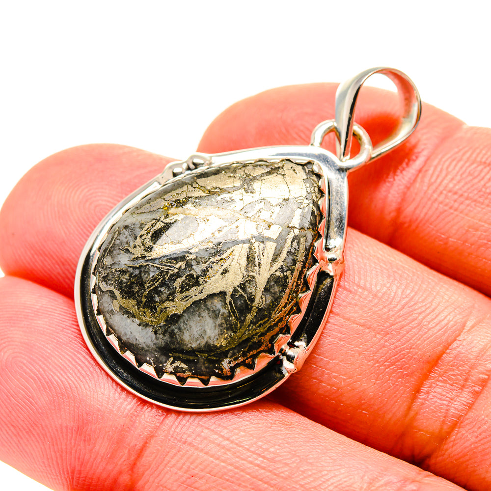 Pyrite Agate Pendants handcrafted by Ana Silver Co - PD754299