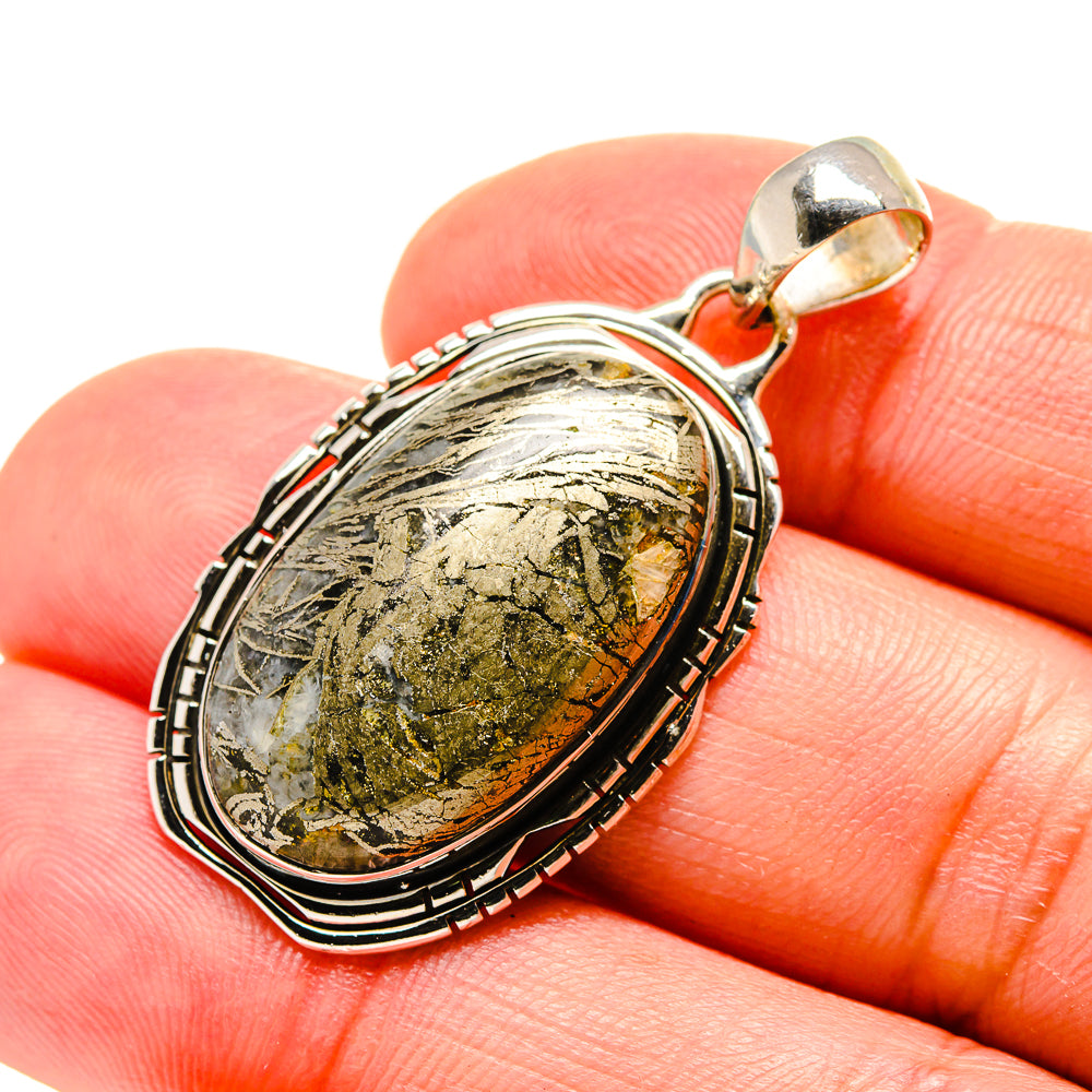 Pyrite Agate Pendants handcrafted by Ana Silver Co - PD754304
