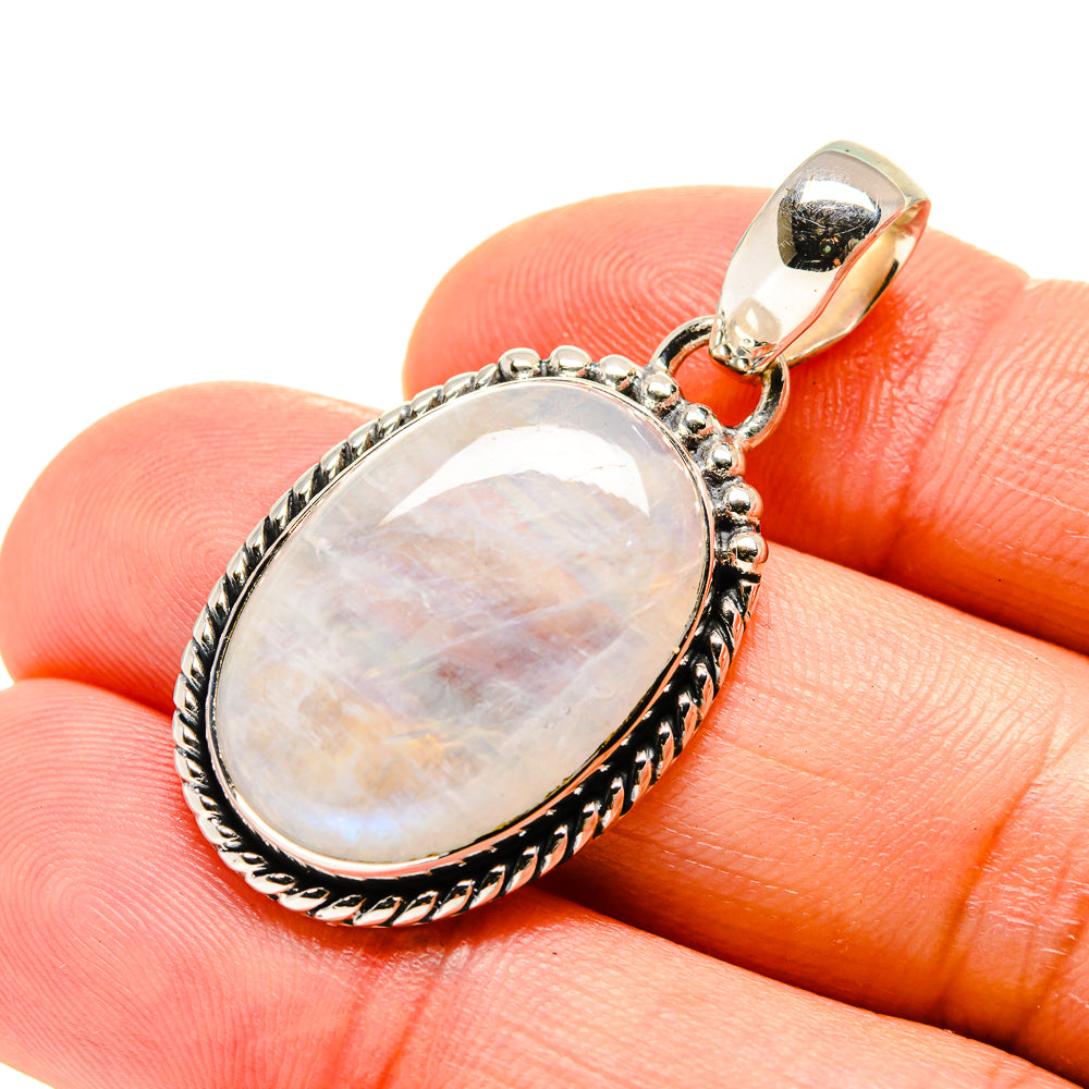 Rainbow Moonstone Pendants handcrafted by Ana Silver Co - PD754317