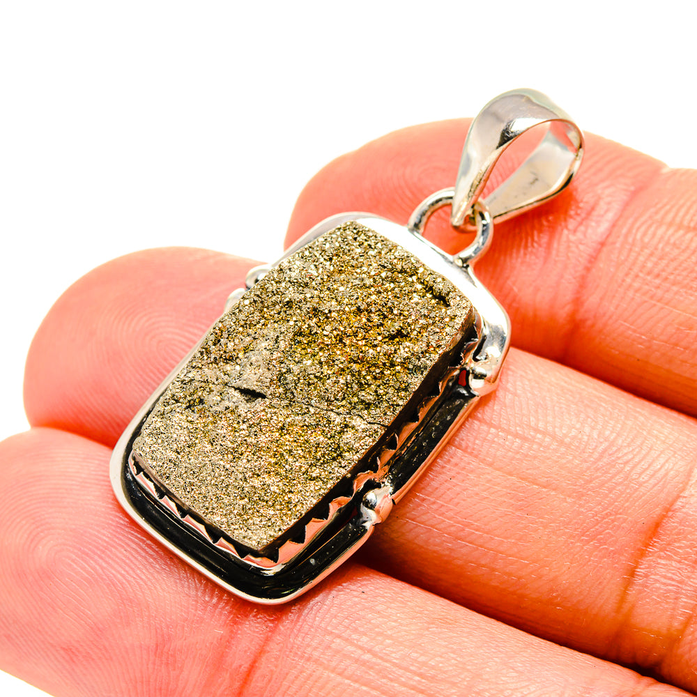 Spectro Pyrite Druzy Pendants handcrafted by Ana Silver Co - PD754335