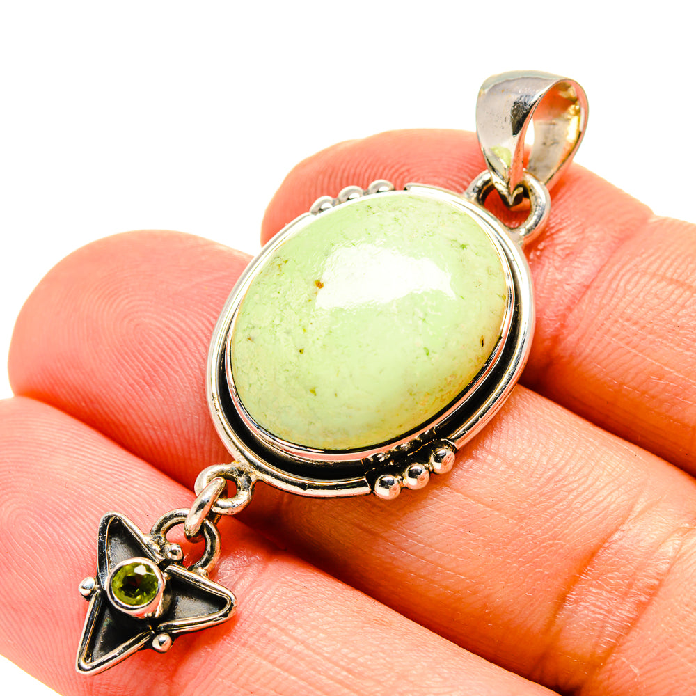 Lemon Chrysoprase Pendants handcrafted by Ana Silver Co - PD754366