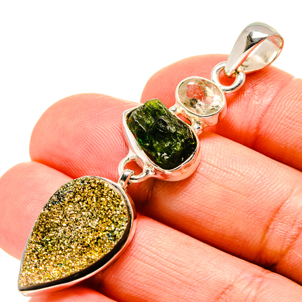 Spectro Pyrite Druzy Pendants handcrafted by Ana Silver Co - PD754383
