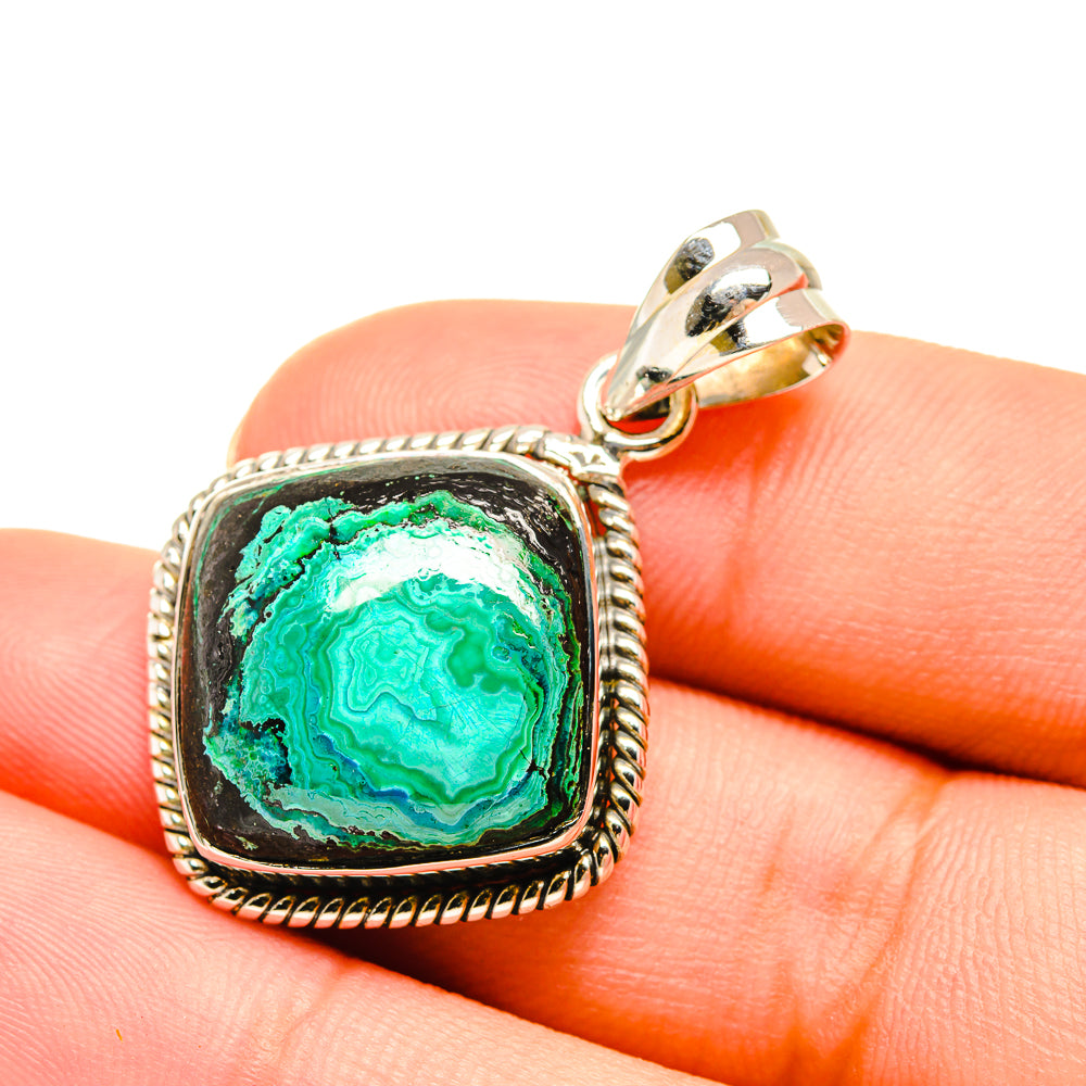 Malachite In Chrysocolla Pendants handcrafted by Ana Silver Co - PD7544