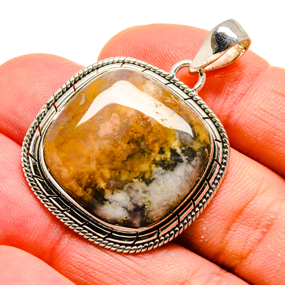 Plume Agate Pendants handcrafted by Ana Silver Co - PD754449