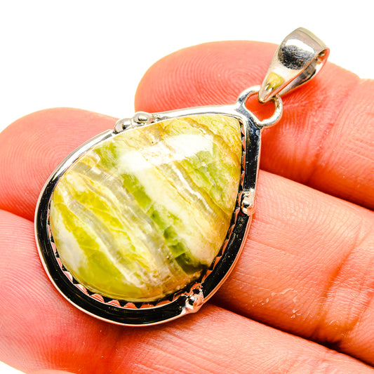 African Green Opal Pendants handcrafted by Ana Silver Co - PD754458