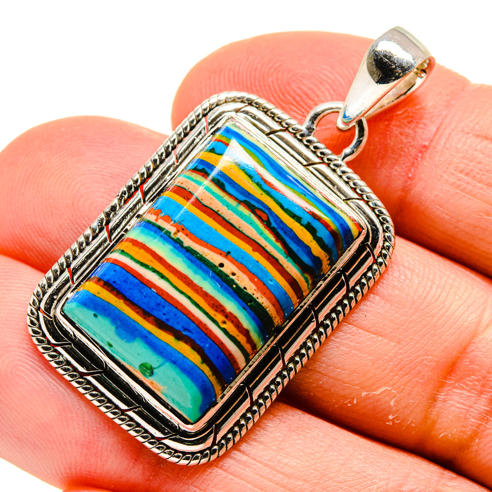 Rainbow Calsilica Pendants handcrafted by Ana Silver Co - PD754465