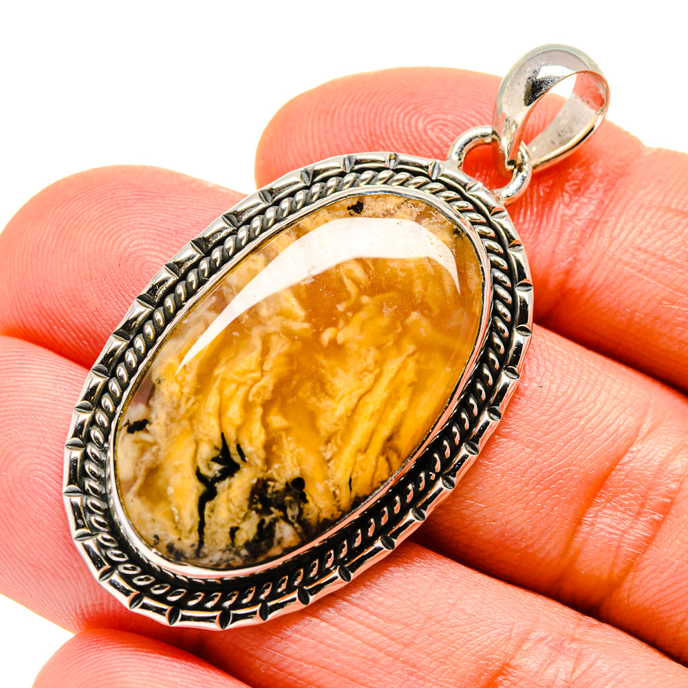Plume Agate Pendants handcrafted by Ana Silver Co - PD754477